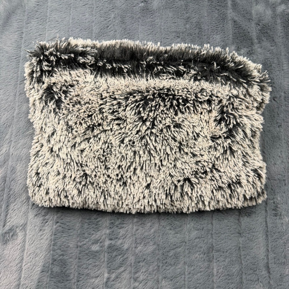 Altar'd State Faux Fur Infinity Scarf Black Cream Shaggy Plush 4044927-0917 OS